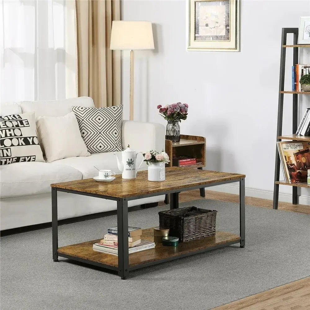 Coffee Table with Storage Shelf for Living Room