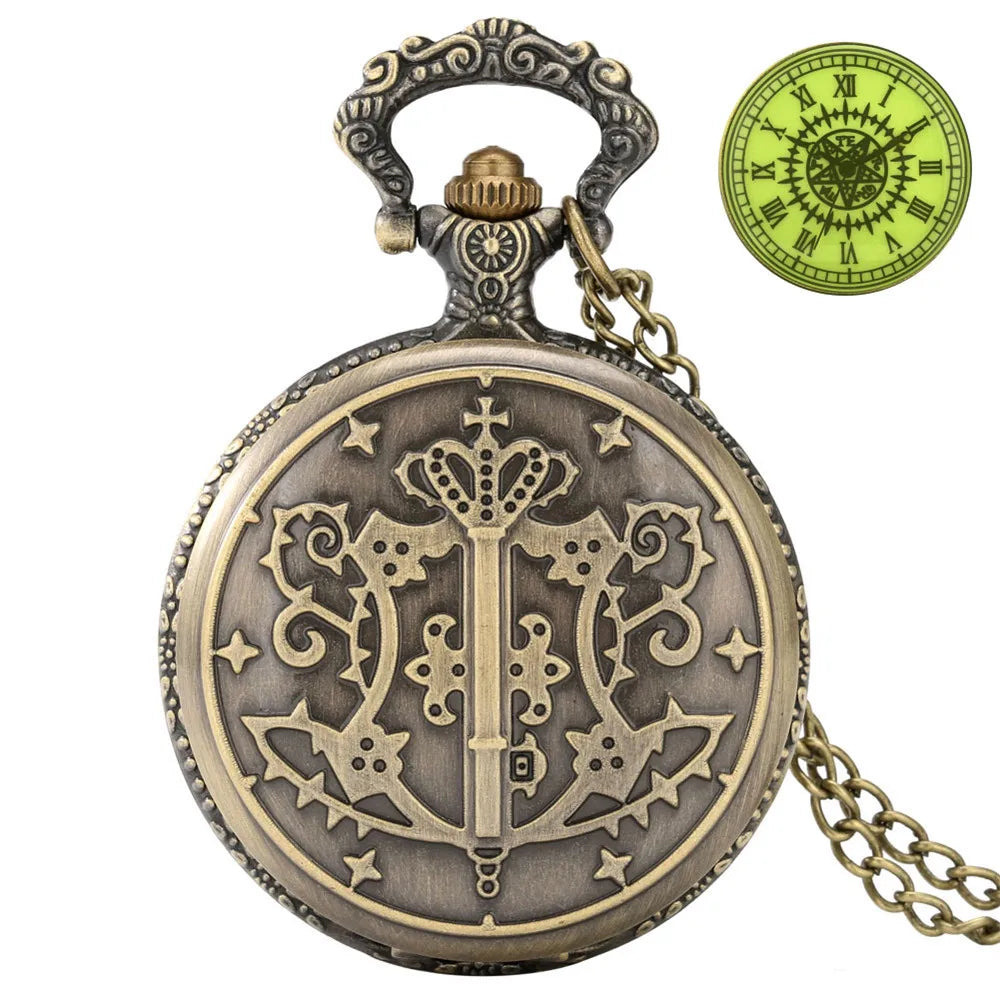 Vintage Kuroshitsuji Black Butler Quartz Pocket Watch