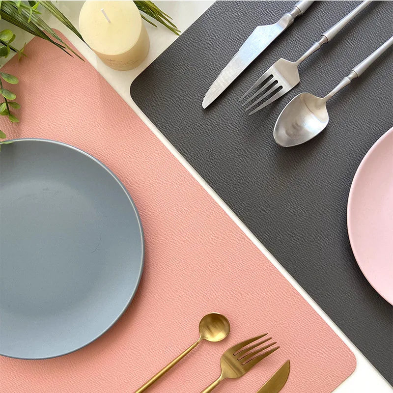 Stylish Leather Table Mat - Nordic Waterproof Design