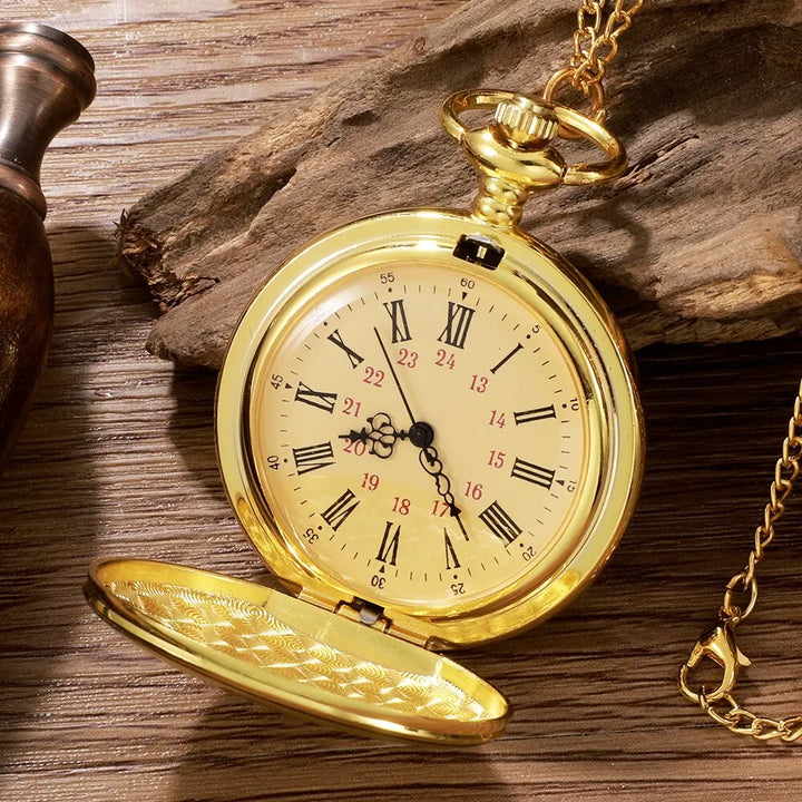 Vintage Gold To My Son Quartz Roman Numeral Pocket Watch