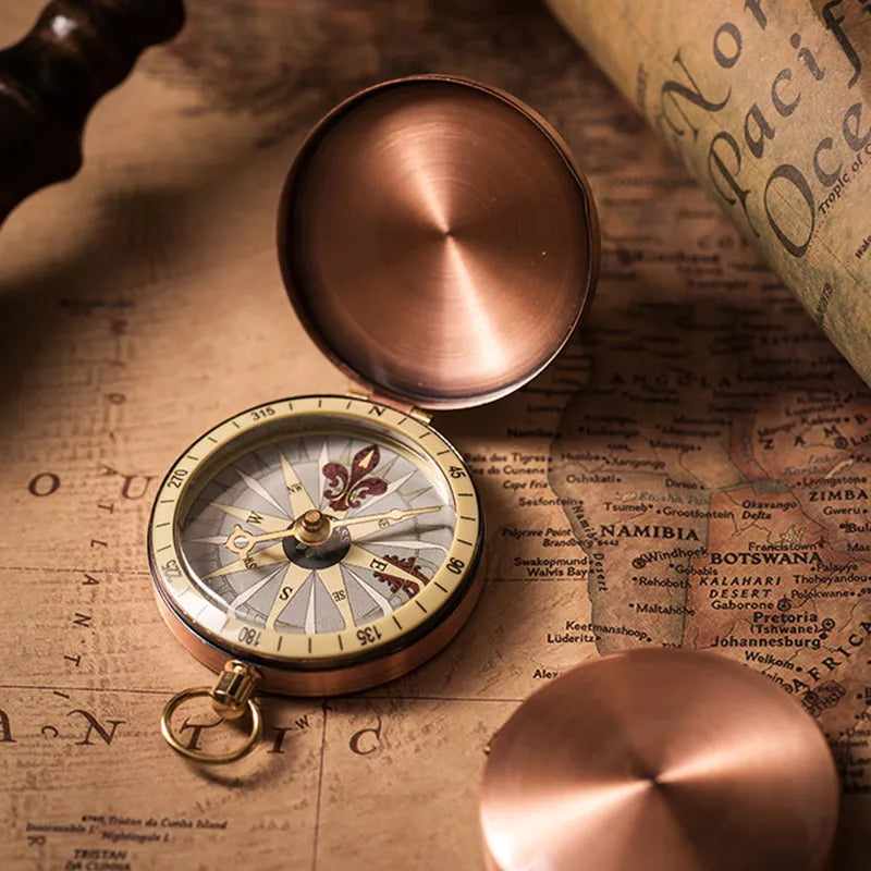 Vintage Copper Compass for Outdoor & Decor