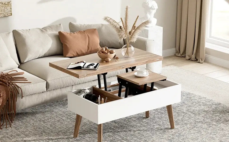 3 in 1 Lift Top Coffee Table with Hidden Storage