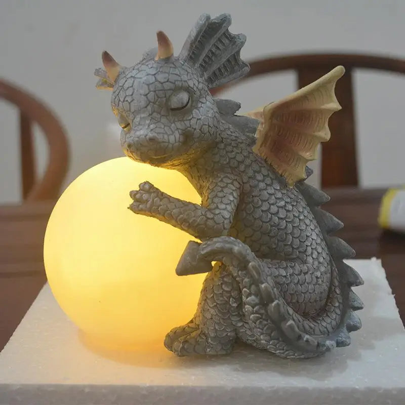 Dragon Resin Meditation Statue: Outdoor Garden Decor