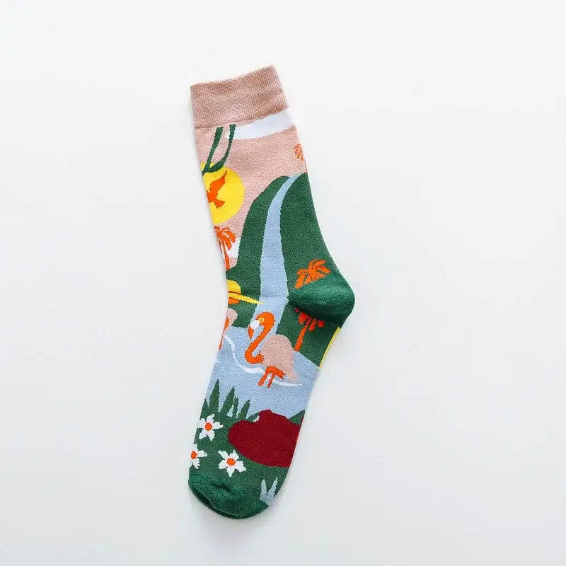 Colorful Occident Fashion Print Socks