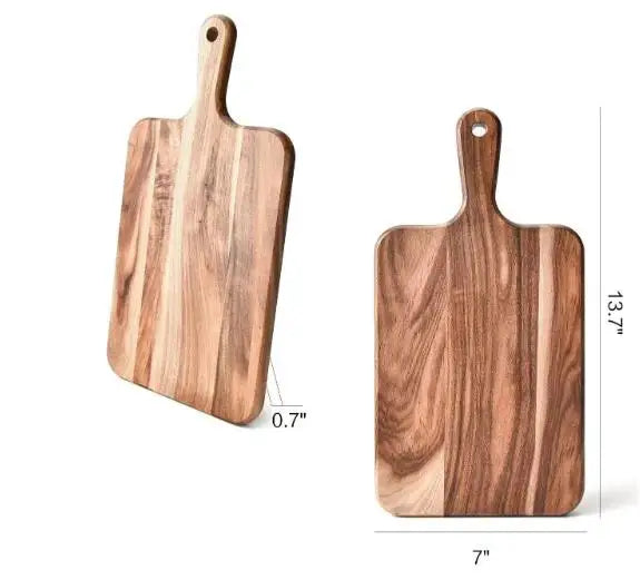 Acacia Wood Cutting Board - Charcuterie Serving Tray with Handle