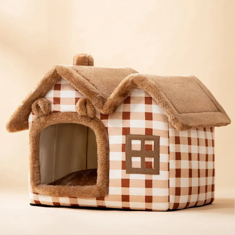 Foldable Winter Cat House: Cozy Retreat for Cats and Small Dogs