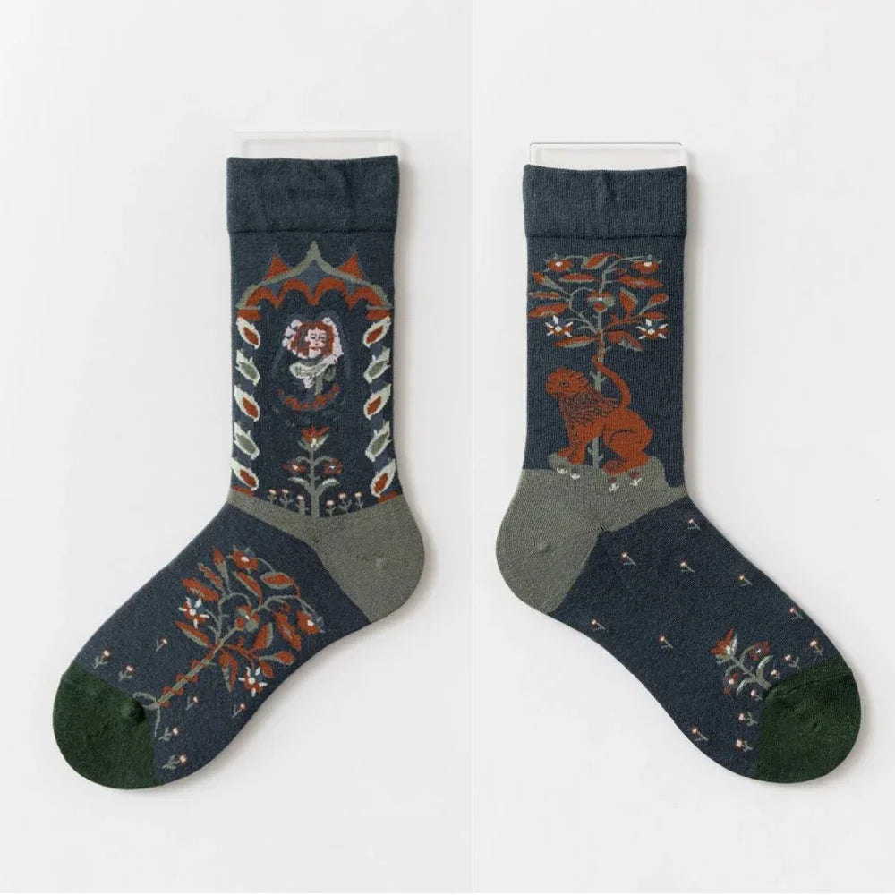 Colorful Vine Graffiti Cotton Socks