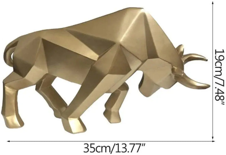 Resin Bull Statue: Bison Sculpture Decor | Abstract Figurine