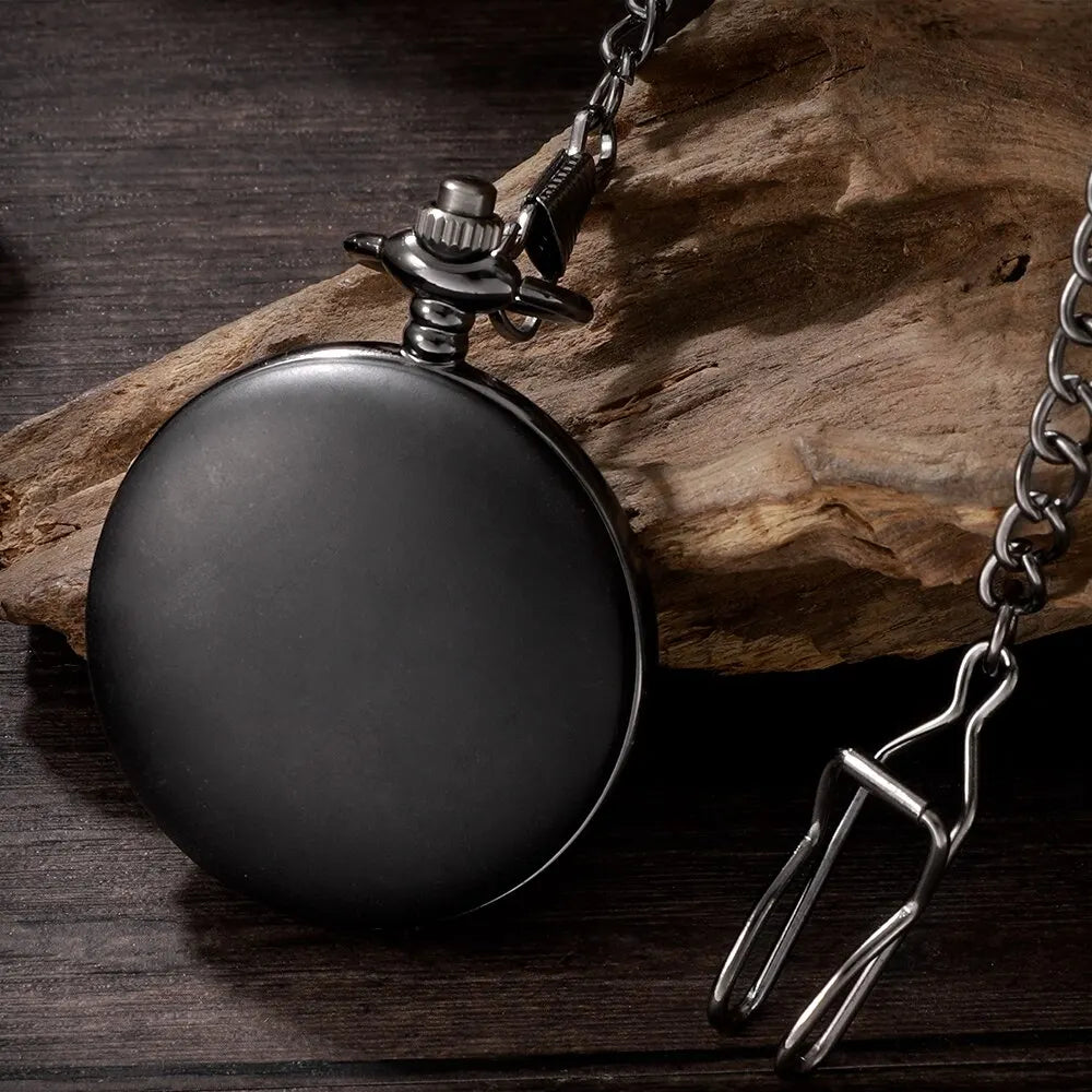 Classic Pocket Watch: Smooth Steel Fob Chain for Men & Women