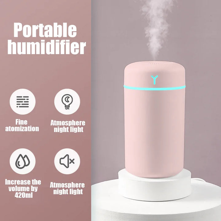 Portable USB Air Humidifier & Aroma Diffuser with Night Light