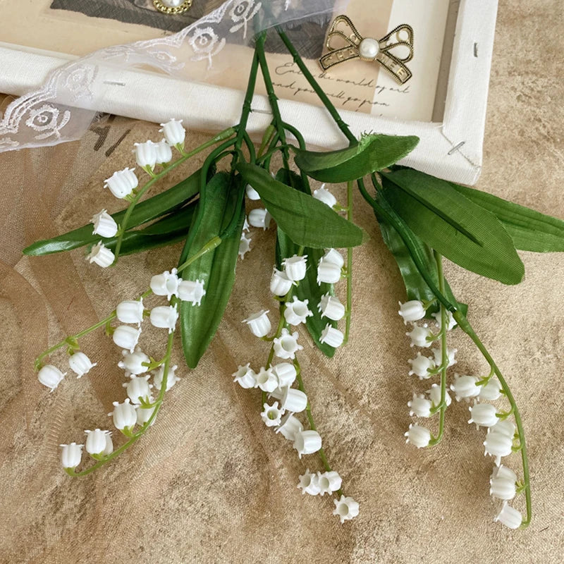 6-Pieces White Artificial Lily of the Valley Bouquet