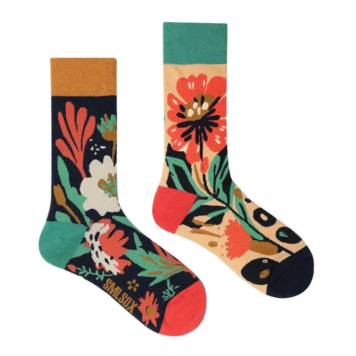 Colorful Flower Cotton Socks