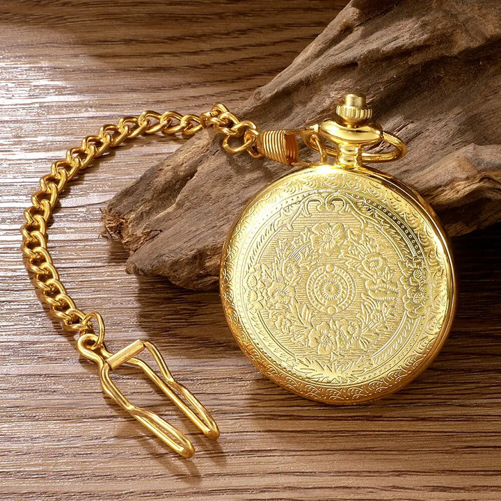 Antique Steampunk Roman Numeral Quartz Pocket Watch