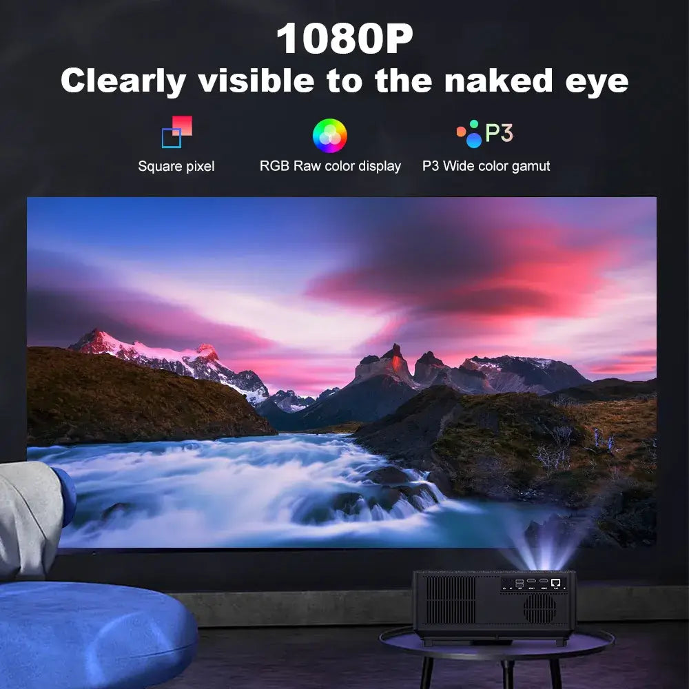 Full HD 1080p Projector with WiFi for Home Theater