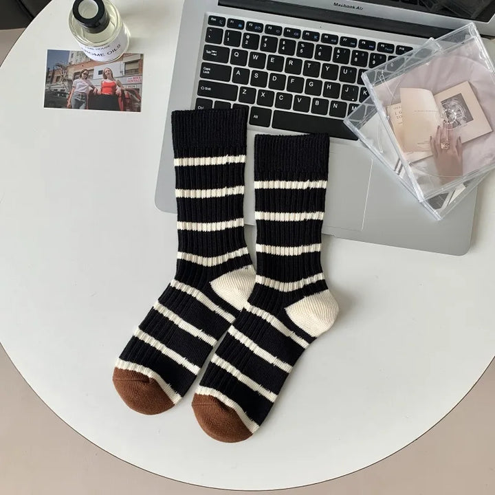 Long Cute Stripe Cotton Socks