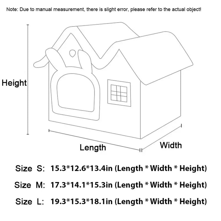 Foldable Winter Cat House: Cozy Retreat for Cats and Small Dogs