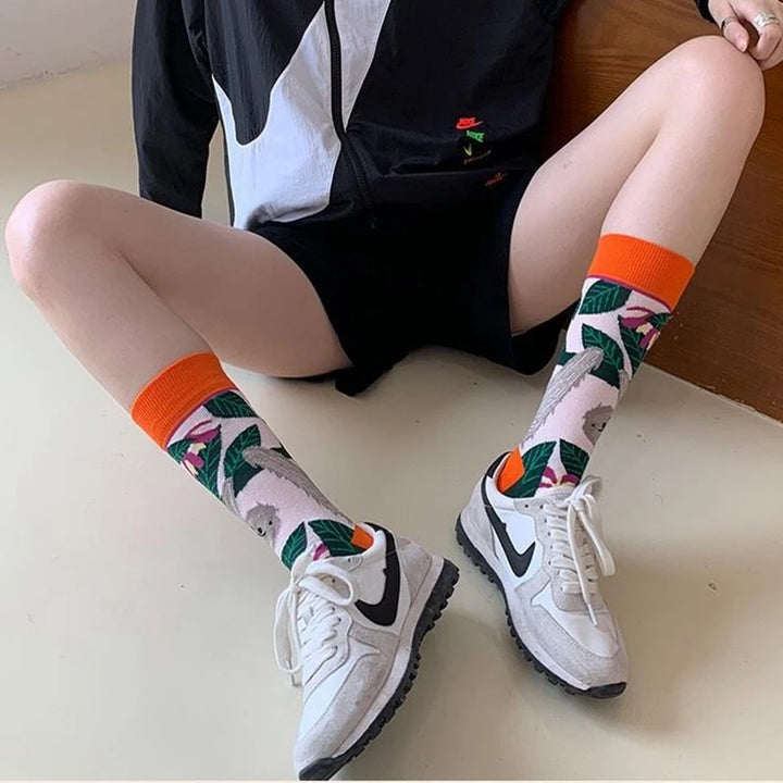 Colorful Cotton Socks - Straight Trendy Socks