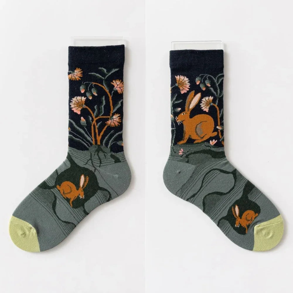 Colorful Vine Graffiti Cotton Socks