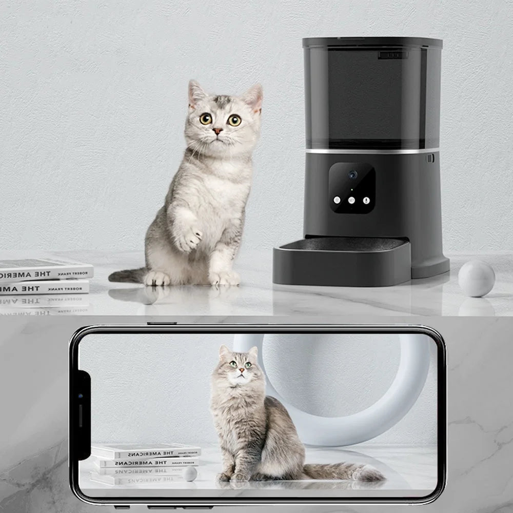 Smart Automatic Cat Feeder with Camera and Voice Recorder