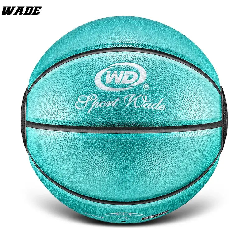 WADE Original 10 Piece Leather Blue Basketball for Indoor/Outdoor Size 7