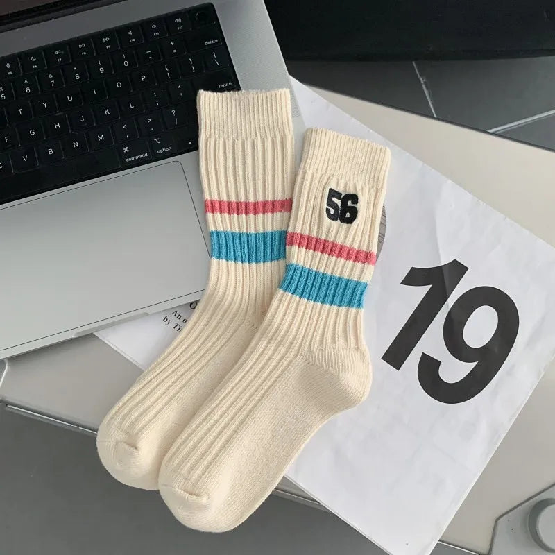 Long Cute Stripe Cotton Socks