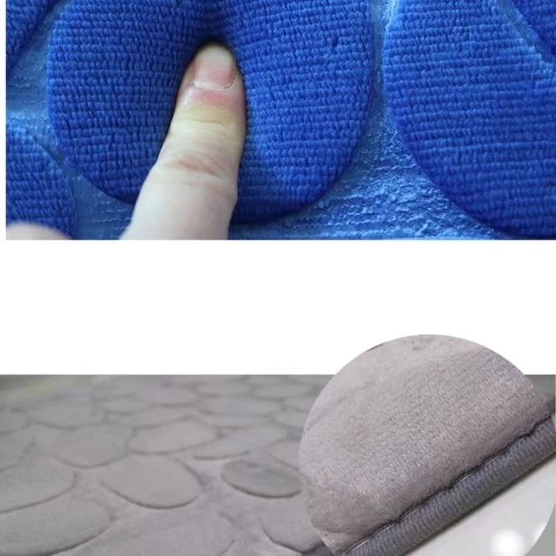 Luxurious 3-Piece Cobblestone Bath Mat Set