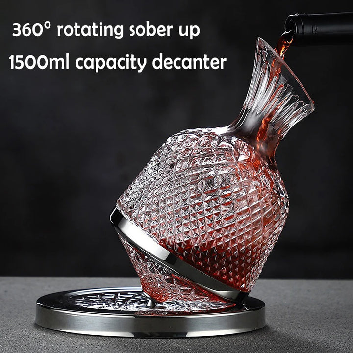 50oz Crystal Glass Decanter - Wine Aerator and Dispenser