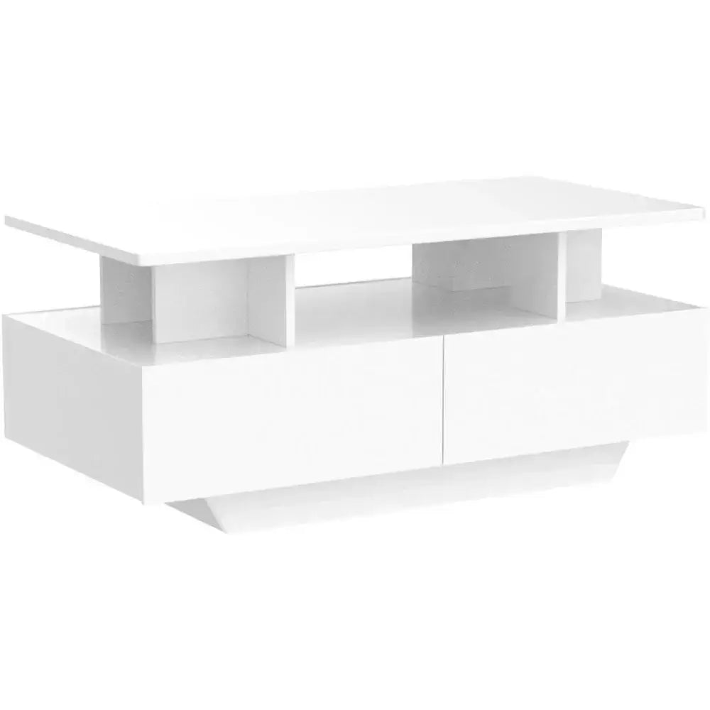 High Gloss LED Coffee Table with Storage for Living Room