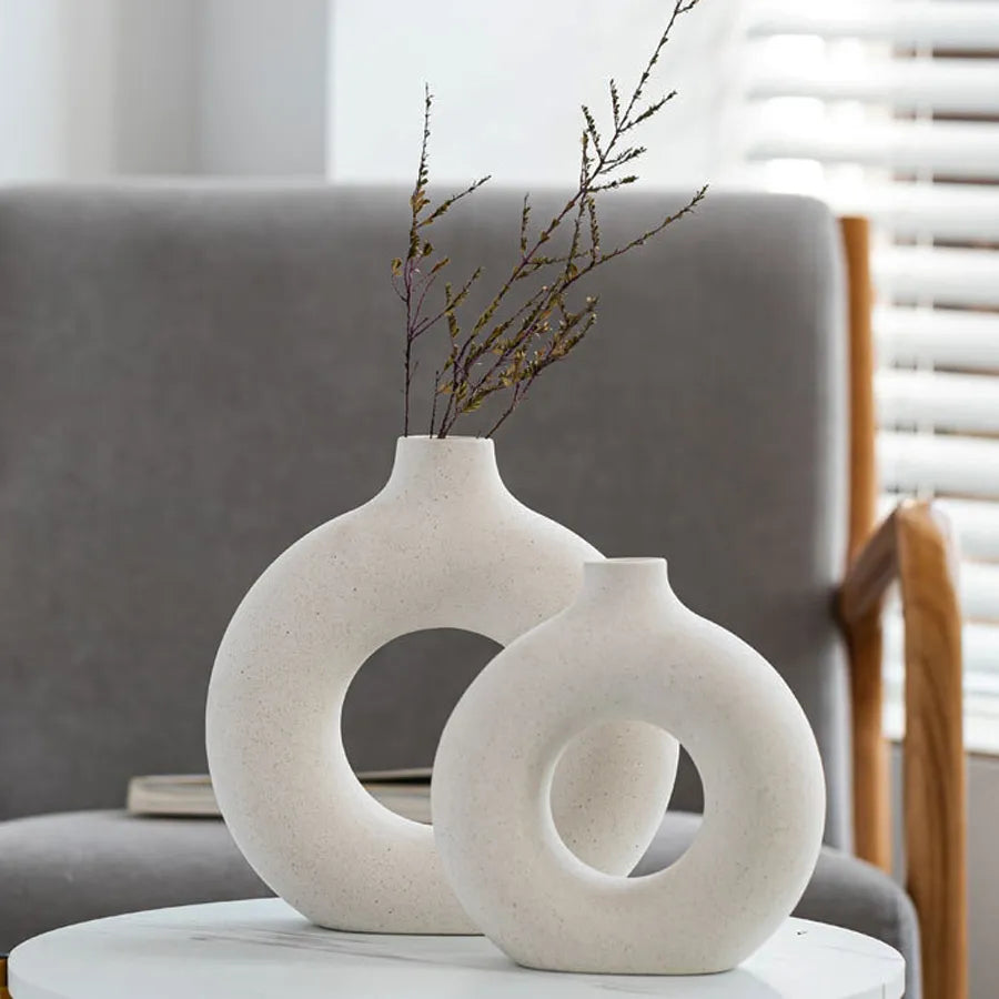 Hollow Nordic Vase: Elegant Flower Pot for Home and Office