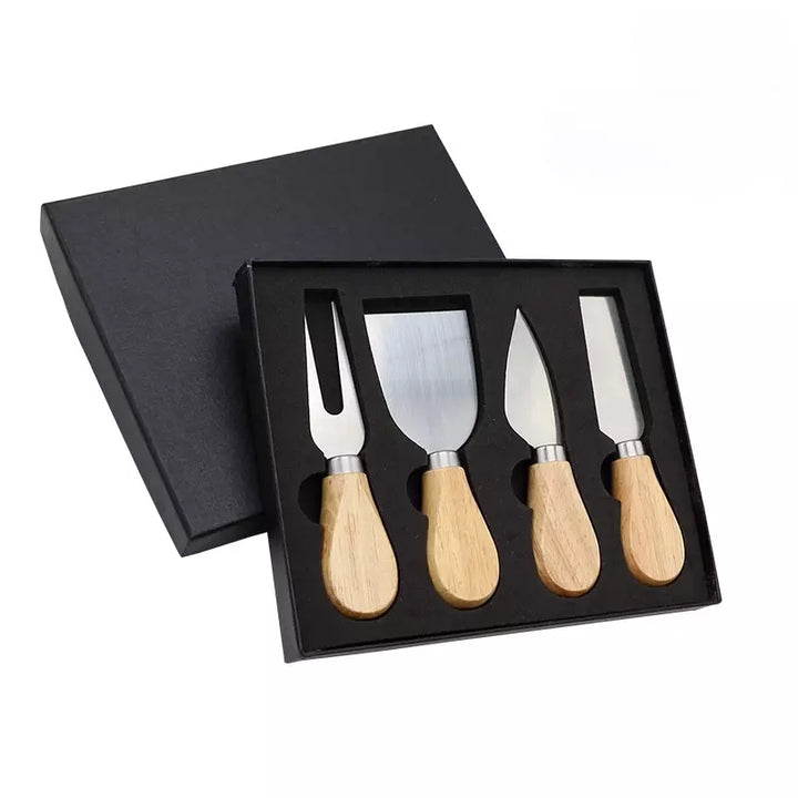 Oak Cheese Knife Set: 4pcs/6pcs of Cheese and Butter Knives