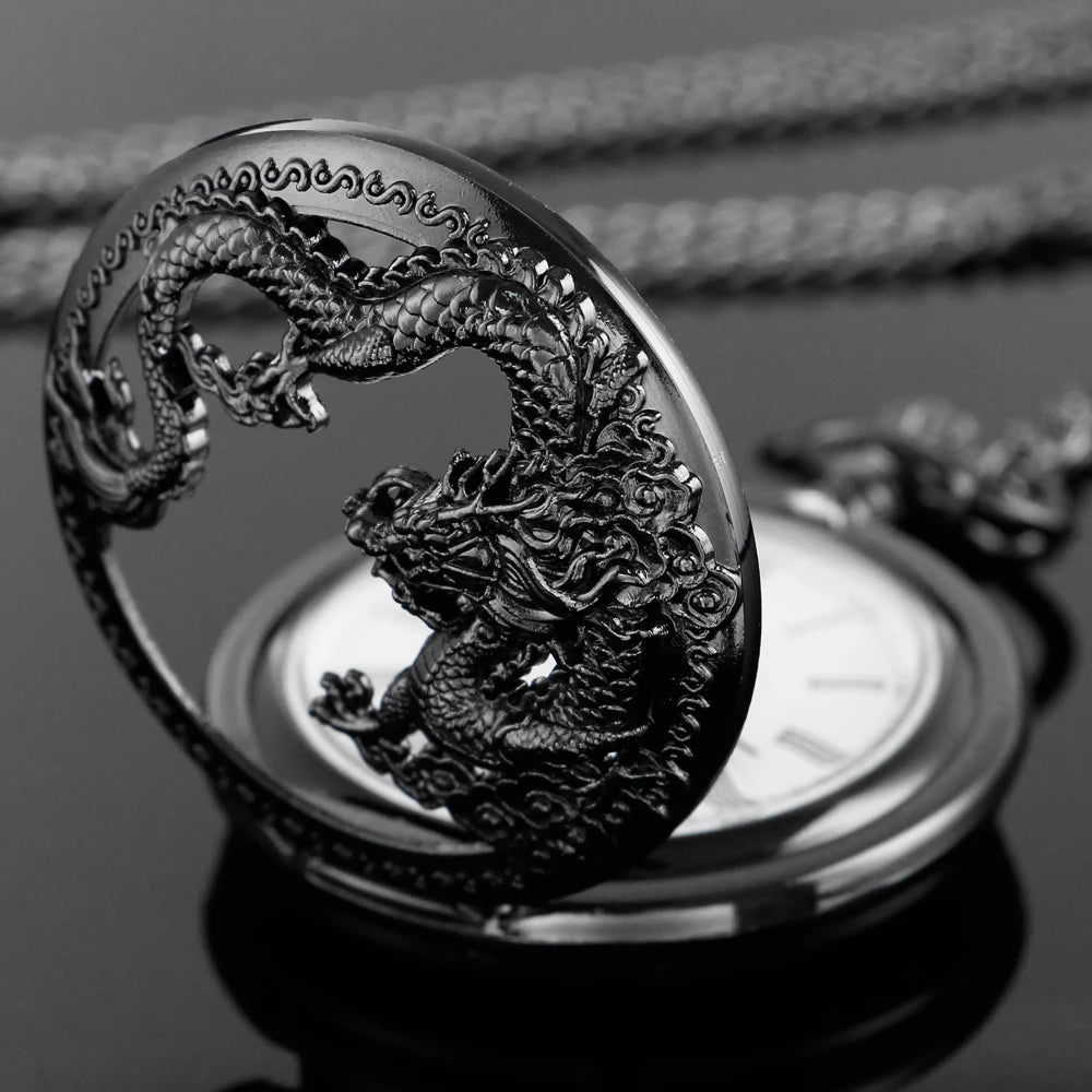 Silver Dragon-Shaped Pocket Watch