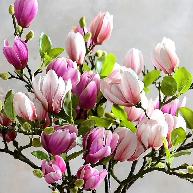 Artificial Silk Magnolia Flower Branch