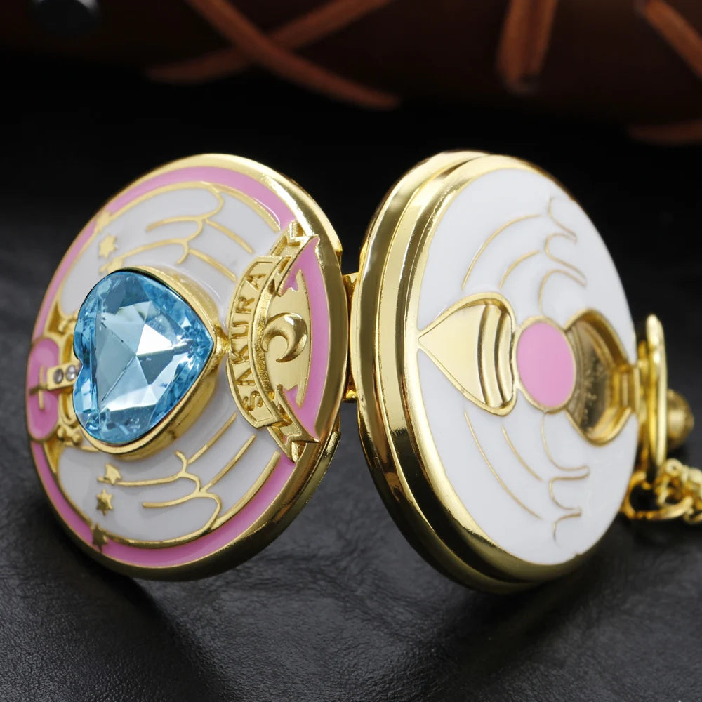 Sapphire Charming Girl Warrior Quartz Pocket Watch