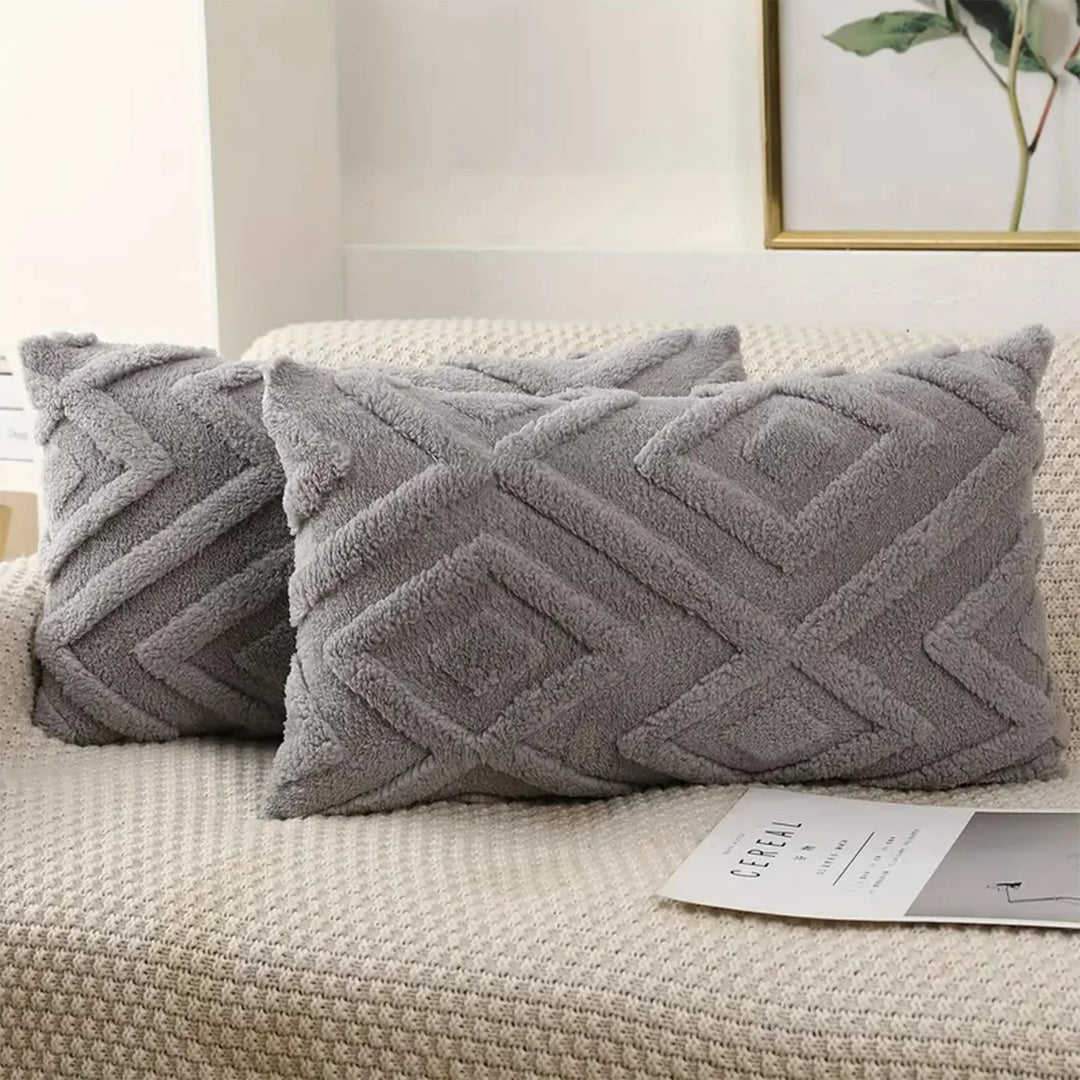 Soft Plush Faux Wool Throw Pillow Covers