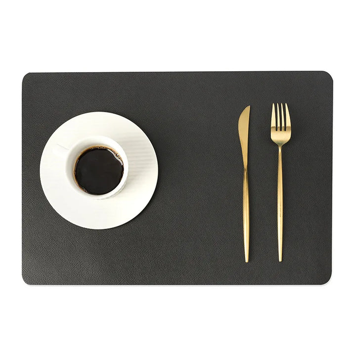 Stylish Leather Table Mat - Nordic Waterproof Design