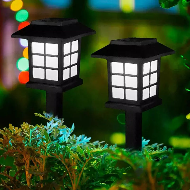 Set of 12 Black Solar Powered Integrated LED Pathway Light Pack