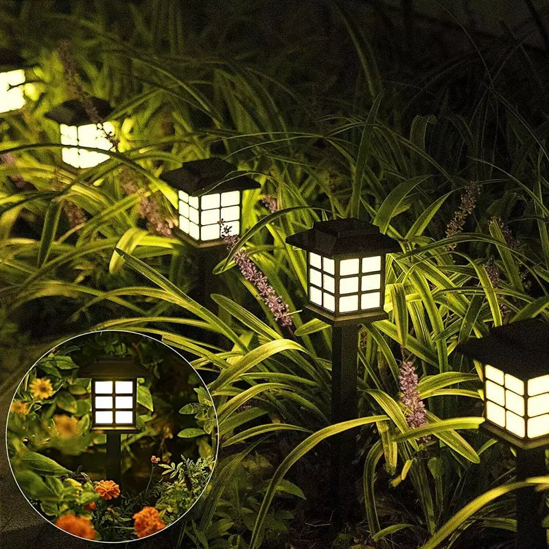 Set of 12 Black Solar Powered Integrated LED Pathway Light Pack