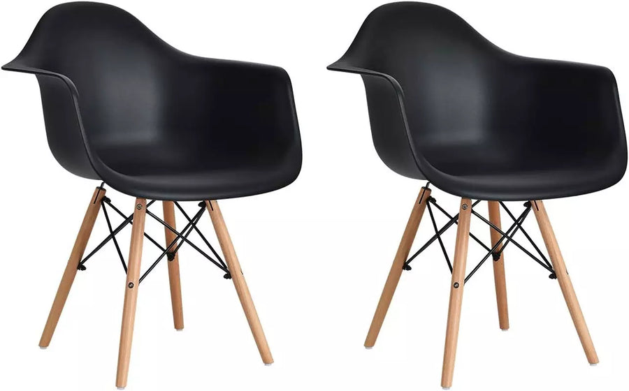 Set of 2 Black Dining Chairs