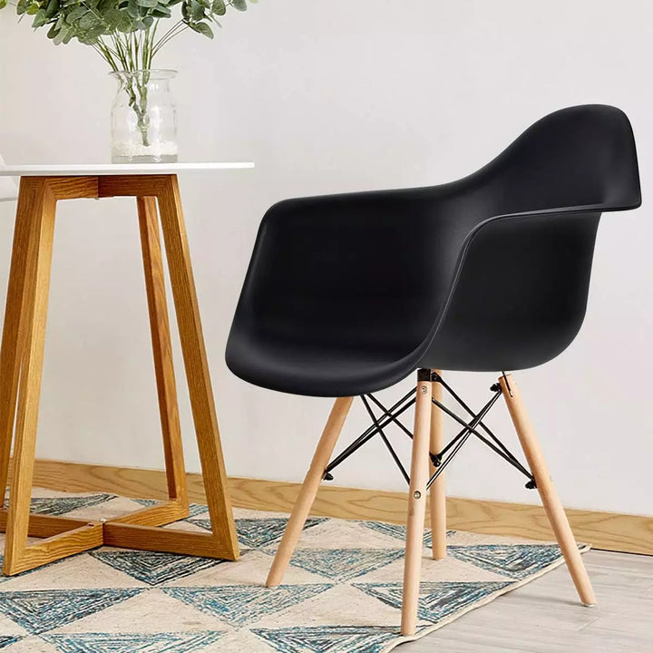 Set of 2 Black Dining Chairs