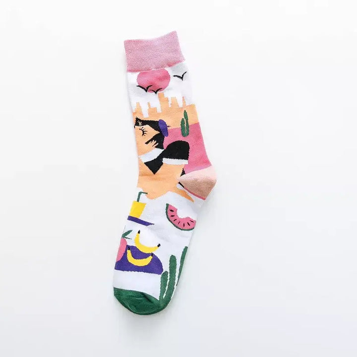 Colorful Occident Fashion Print Socks