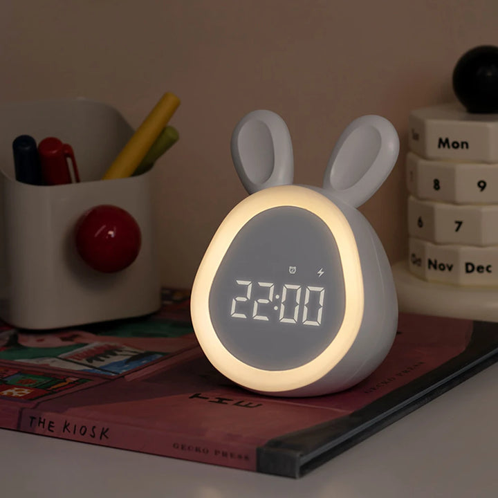 Cute Rabbit Alarm Clock with Night Light