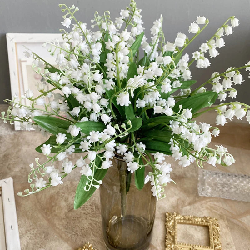 6-Pieces White Artificial Lily of the Valley Bouquet