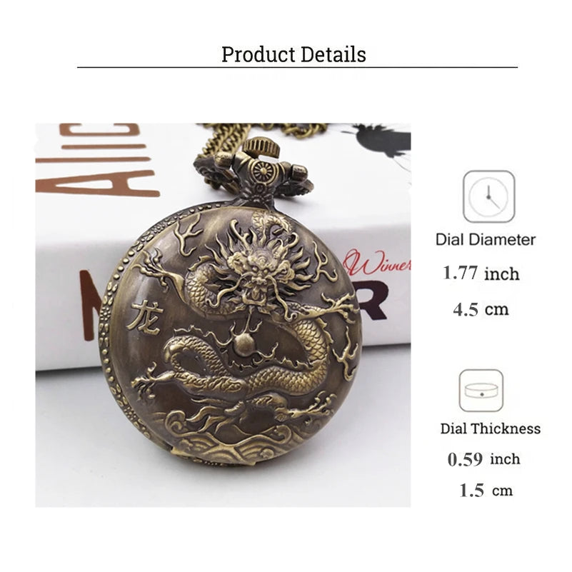 Dragon Design Men's Pocket Watch