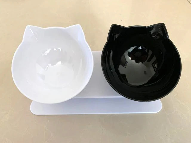 Non-Slip Double Pet Bowl with Stand - for Food and Drink