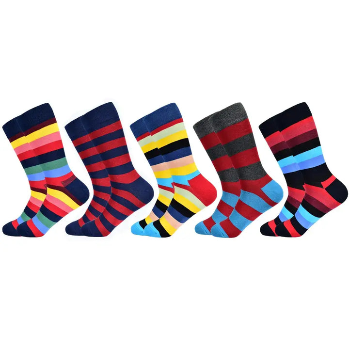 5 Pairs Novelty Men's Cotton Colorful Pattern Socks