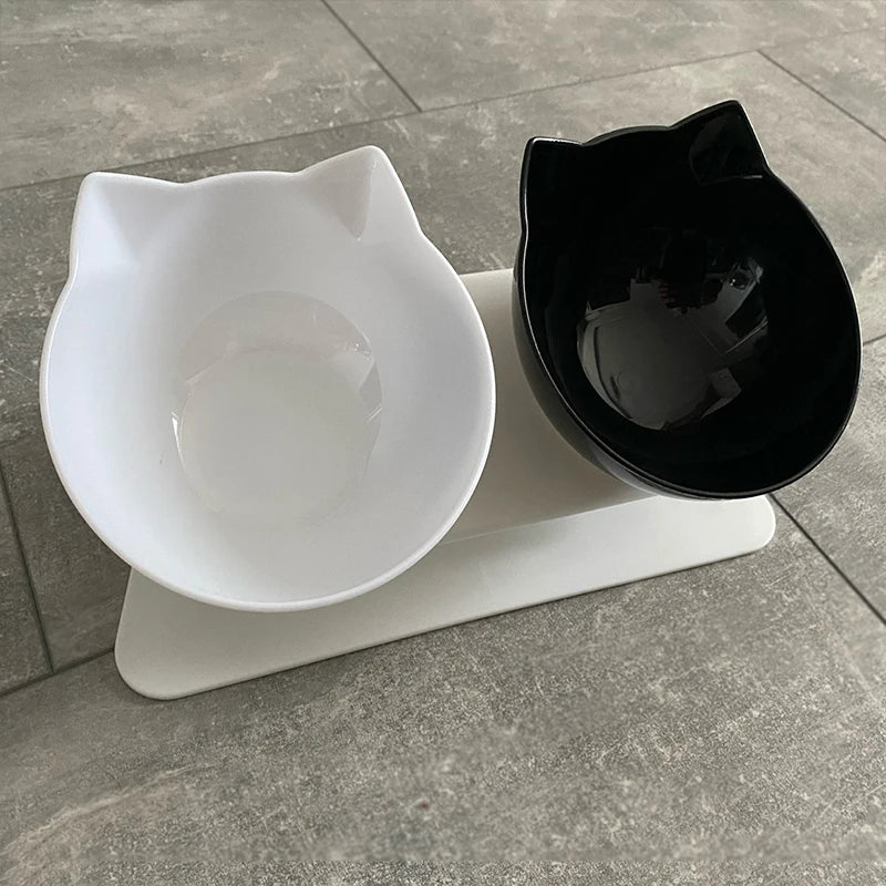 Non-Slip Double Pet Bowl with Stand - for Food and Drink