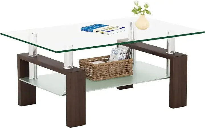 2-Tier Modern Side Coffee Table for Living Room