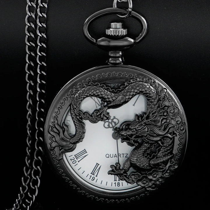 Silver Dragon-Shaped Pocket Watch