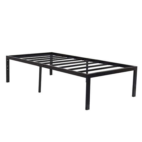 Twin 18-inch High Heavy Duty Black Metal Platform Bed Frame