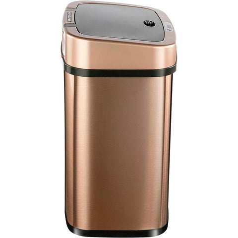 3-Gallon Copper Rose Gold Stainless Steel Trash Can with Motion Sensor Lid